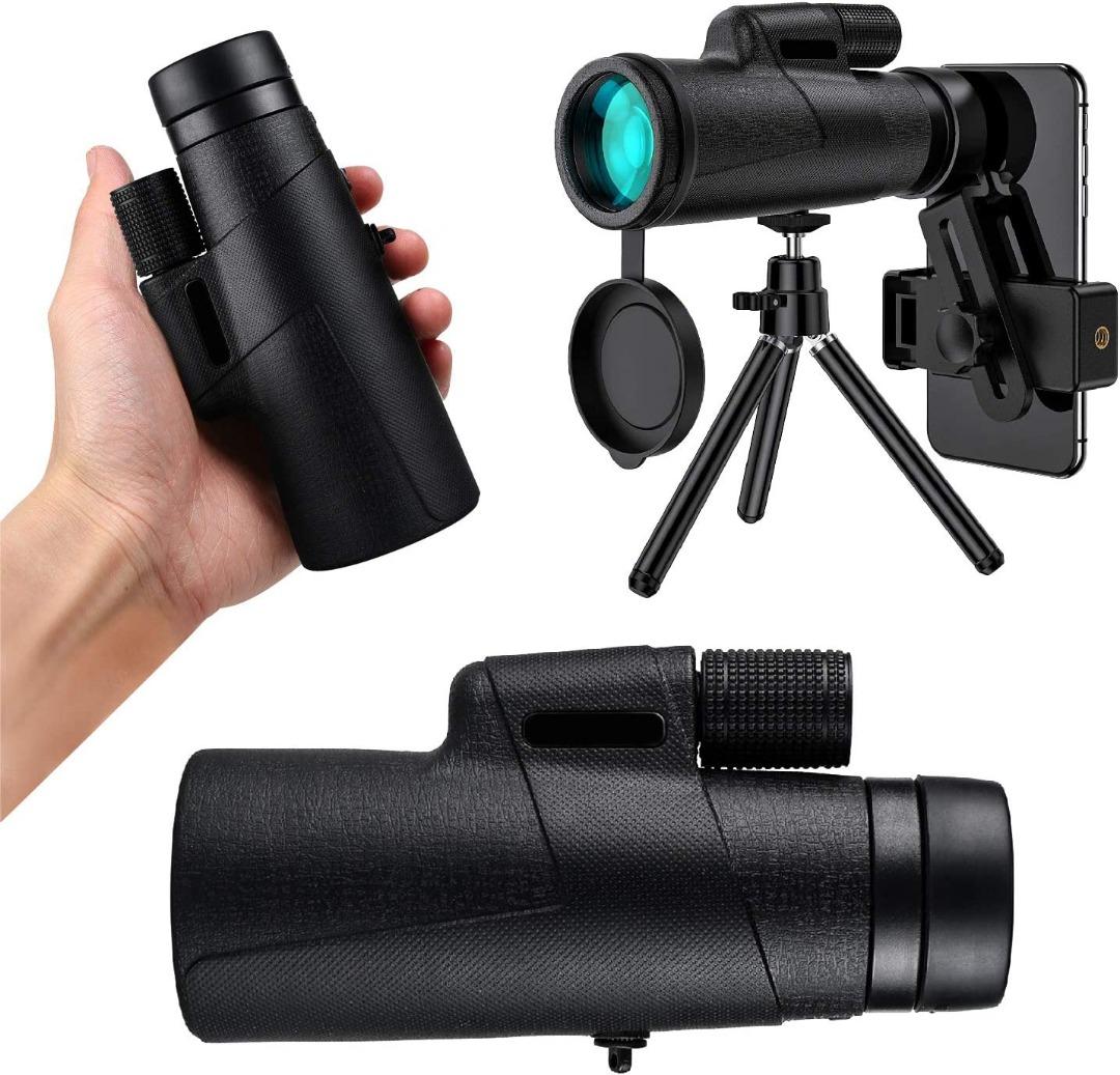 High Power Monocular WH 12x50 with Smartphone Stand & Tripod Monocular Telescope 