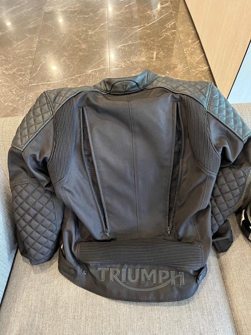 Triumph leather mesh riding jacket Men s Fashion Coats Jackets and Outerwear on Carousell