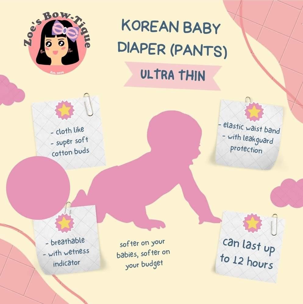 Ultra Thin Korean Diaper (50pcs/pack), Babies & Kids, Bathing