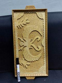 Vintage Carved Wood Tray