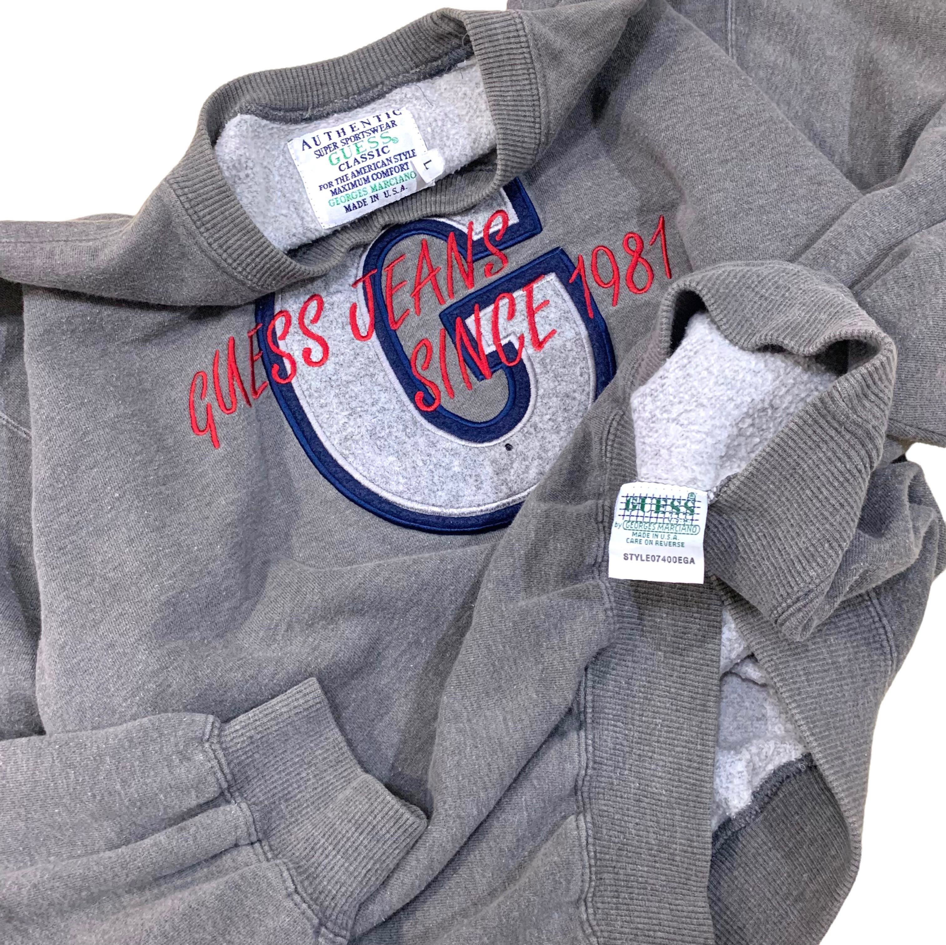 Vintage Guess Jeans Sweatshirt Embroidery Guess Design Men s Fashion Tops Sets Hoodies on Carousell