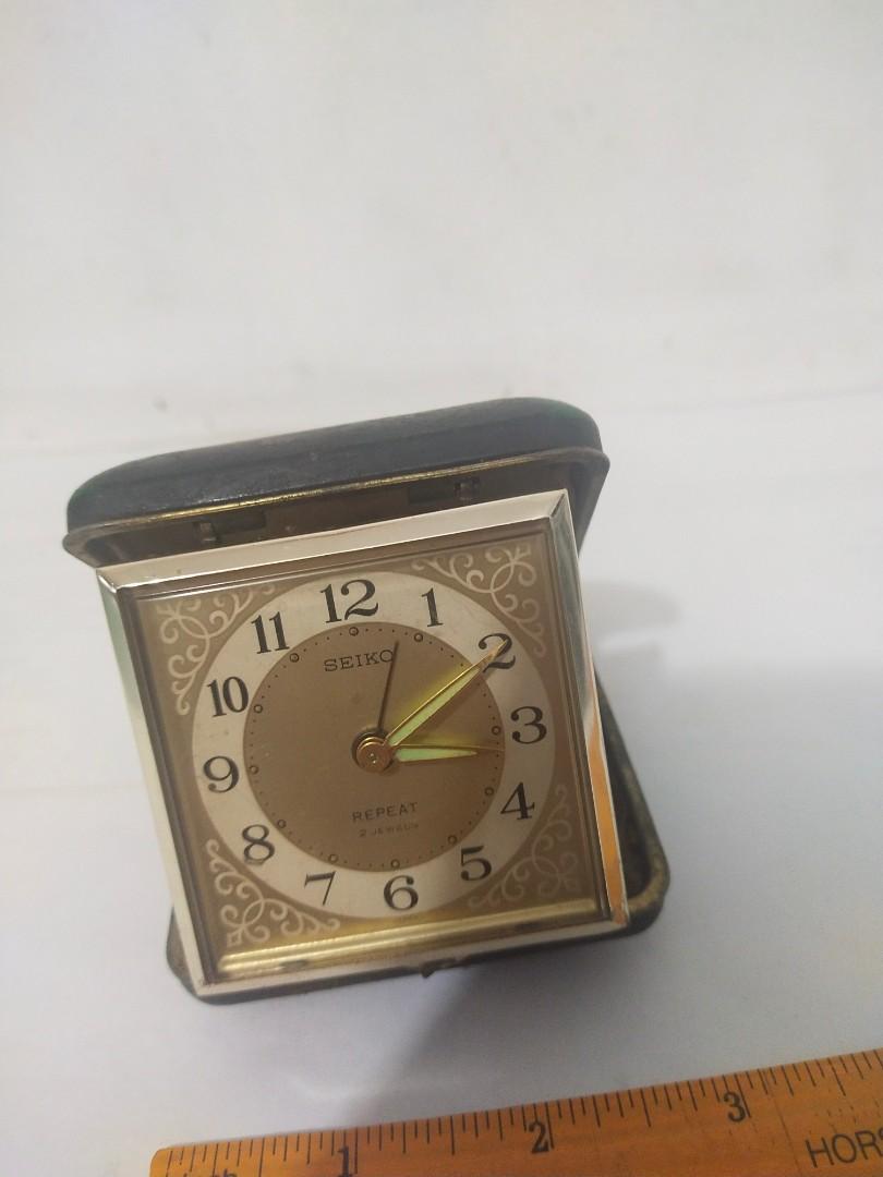 vintage SEIKO Travelers Alarm Clock "Repeat"/2 Jewels/Doesnt Work/1970s