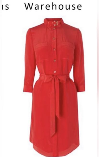 Warehouse red shirt dress on sale