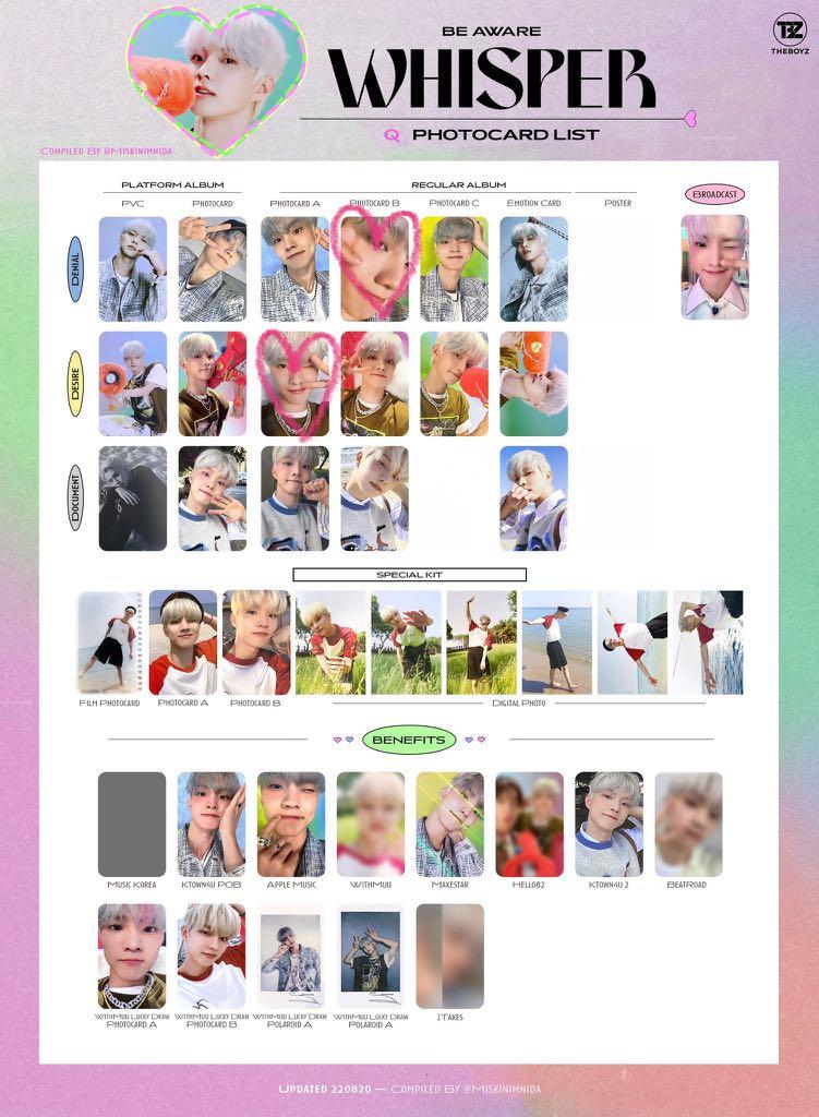 wts/wtt the boyz tbz be aware whisper album pcs special kit, Toys