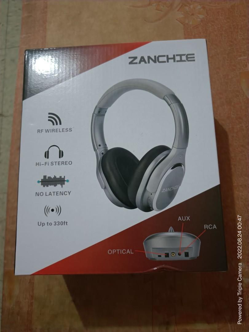 Zanchie Wireless Headphones for TV Watching with RF Transmitter 330ft Range Digital OPTICAL RCA AUX 10Hrs Battery Carousell