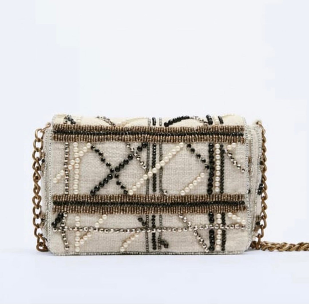 Zara Beading Crossbody Bag, Women's Fashion, Bags & Wallets, Crossbody