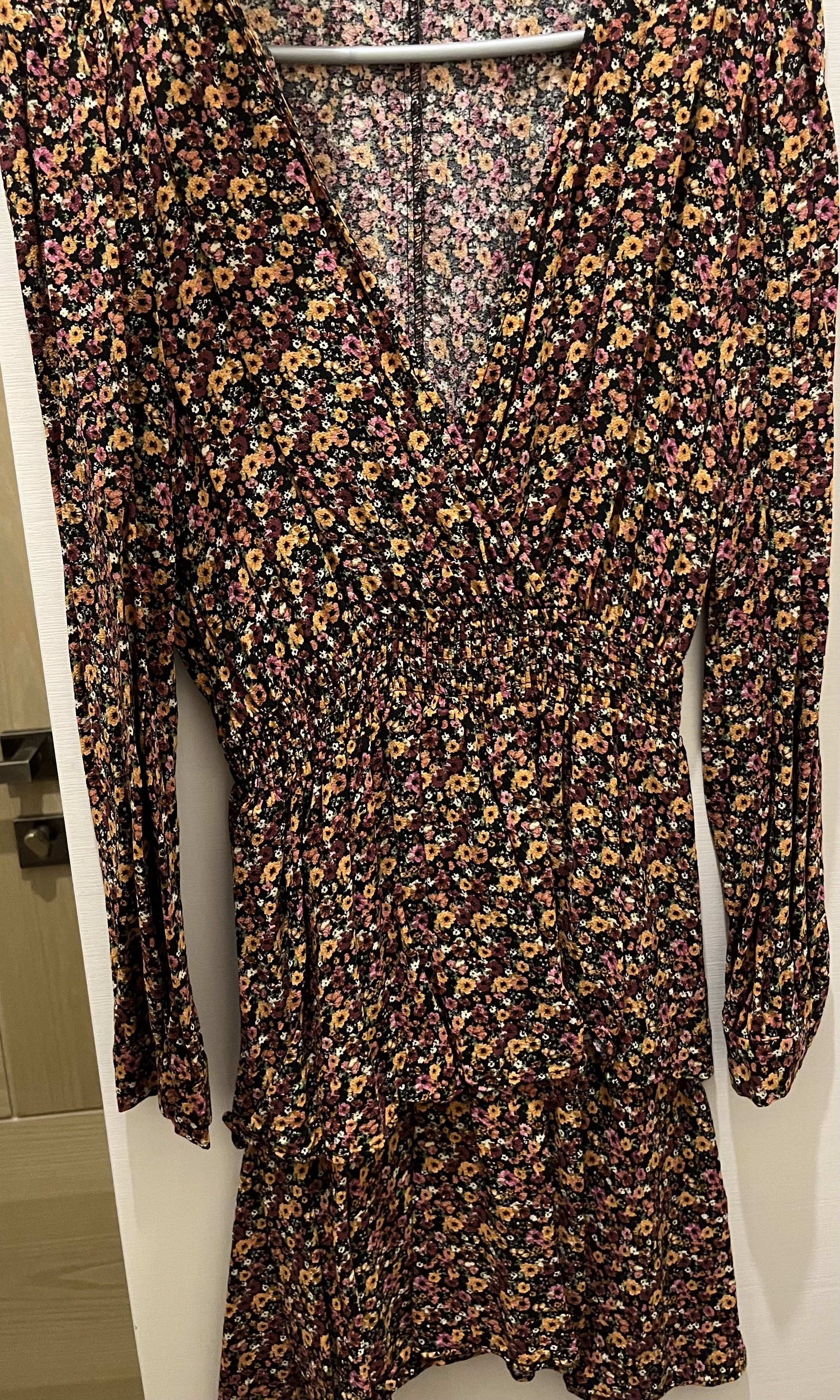 ZARA Floral Long Sleeve Dress Multi 