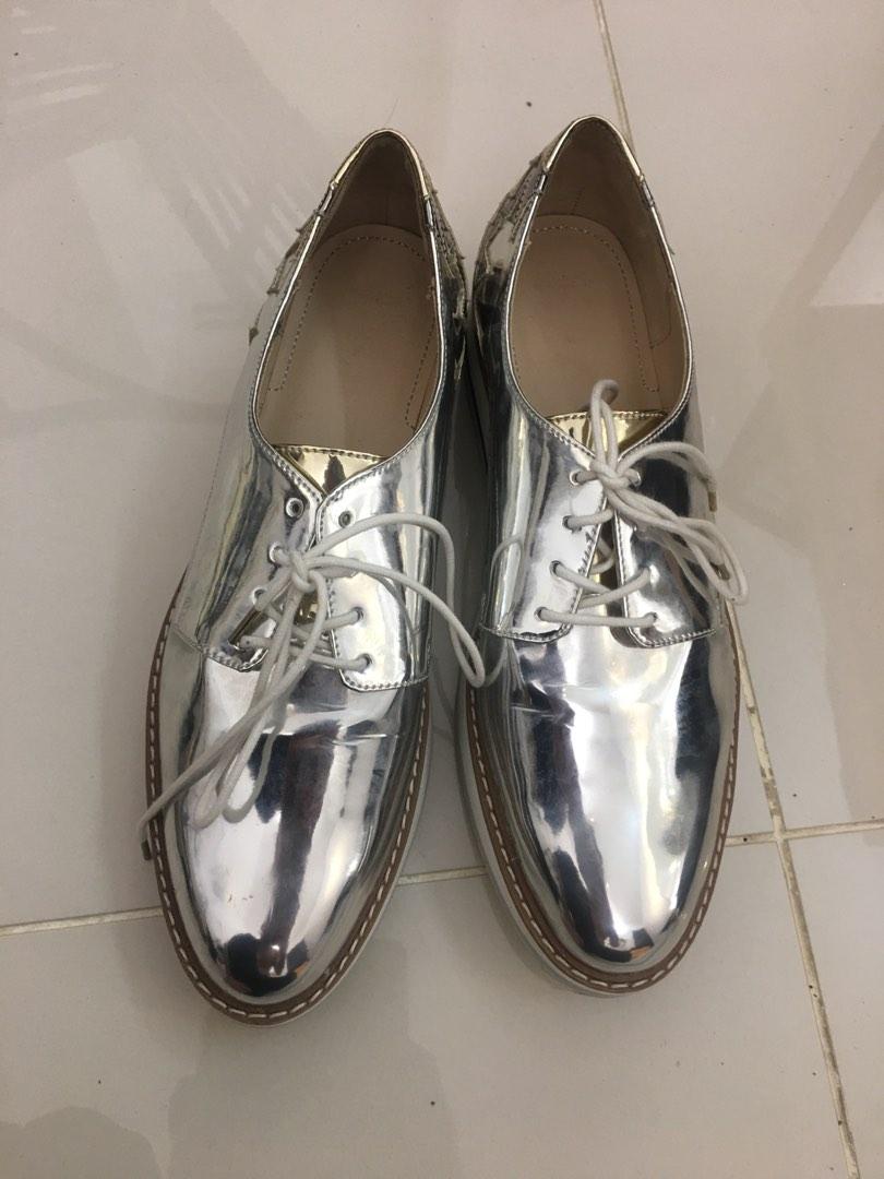 Zara Silver platform shoes