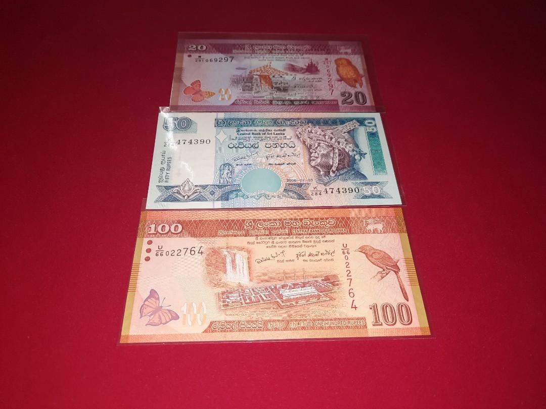 亞洲)斯里蘭卡Sri Lanka 20,50,100盧比紙幣, 興趣及遊戲, 收藏品及紀念品, 錢幣- Carousell