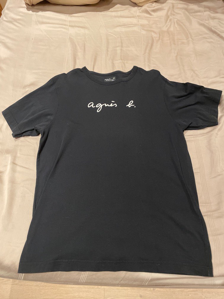 Agnes b black tee, Men's Fashion, Tops & Sets, Tshirts & Polo Shirts on