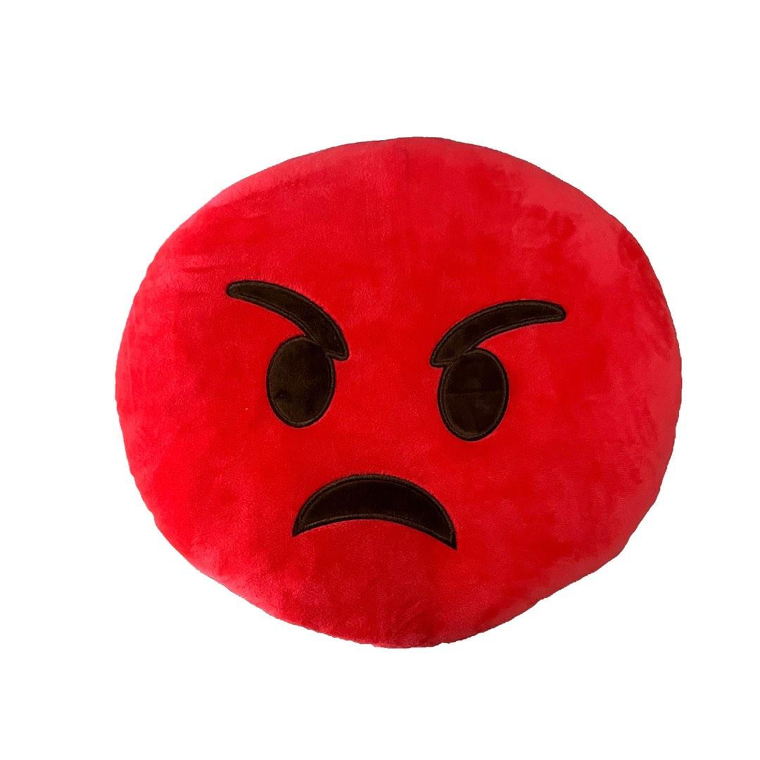 Angry Emoji Pillow, Hobbies & Toys, Toys & Games on Carousell