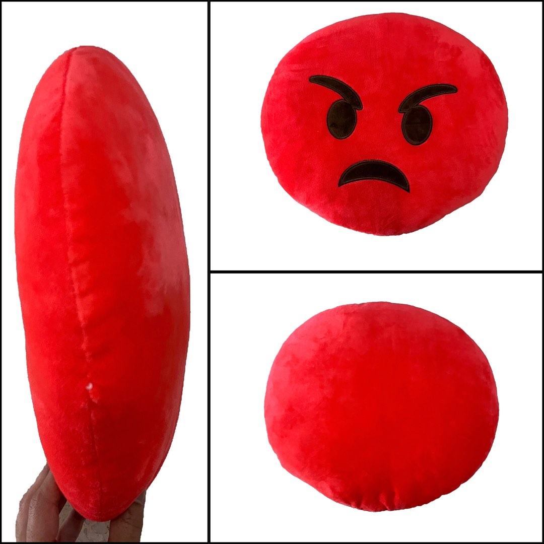 Angry Emoji Pillow, Hobbies & Toys, Toys & Games on Carousell