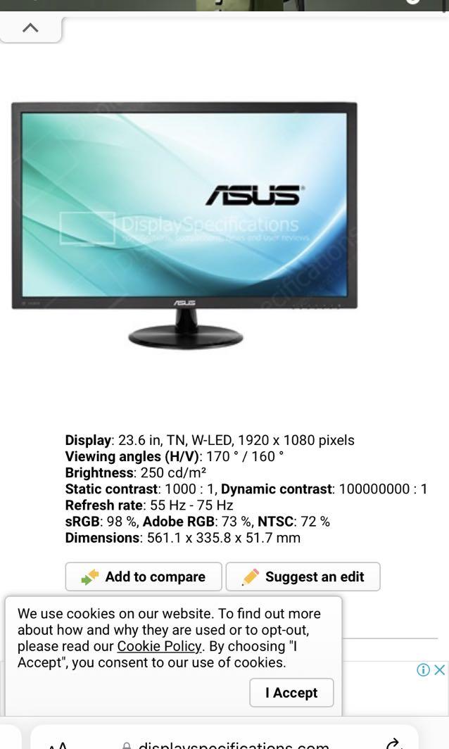 Asus vp247h online gaming monitor