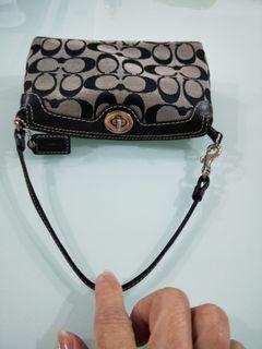 Authentic Coach Signature Jacquard Print Wristlet