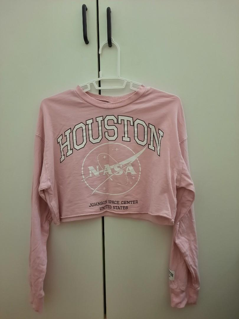 Authentic H&M Houston NASA Crop Sweatshirt, Women's Fashion, Tops