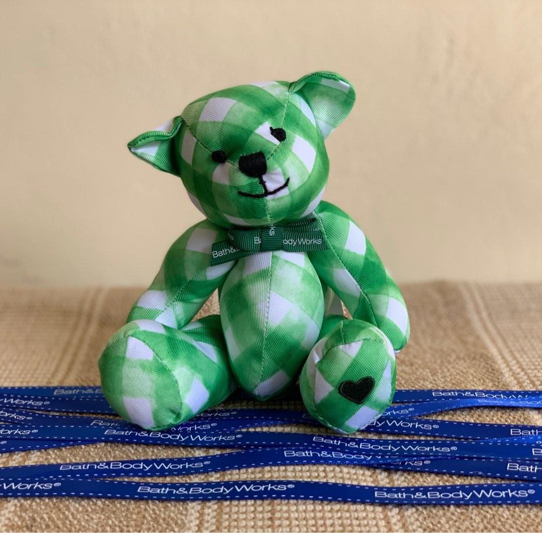 BATH & BODY WORKS GREEN GINGHAM BEAR, Hobbies & Toys, Toys & Games on Carousell