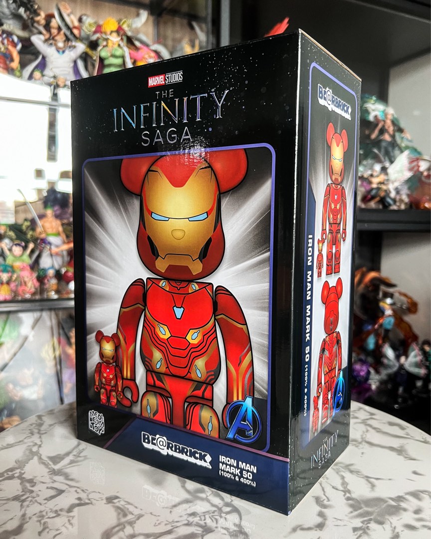 Bearbrick Iron Man Mark 50 100% + 400%, Hobbies & Toys, Toys 