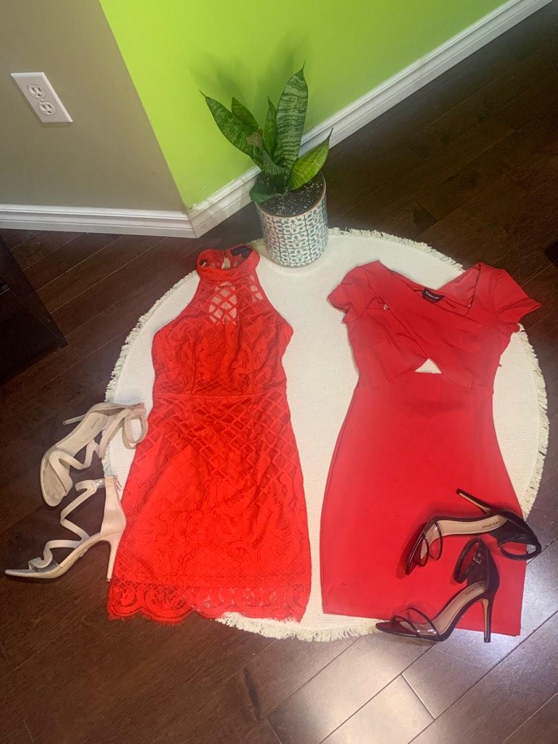 Bebe red lace dress hotsell