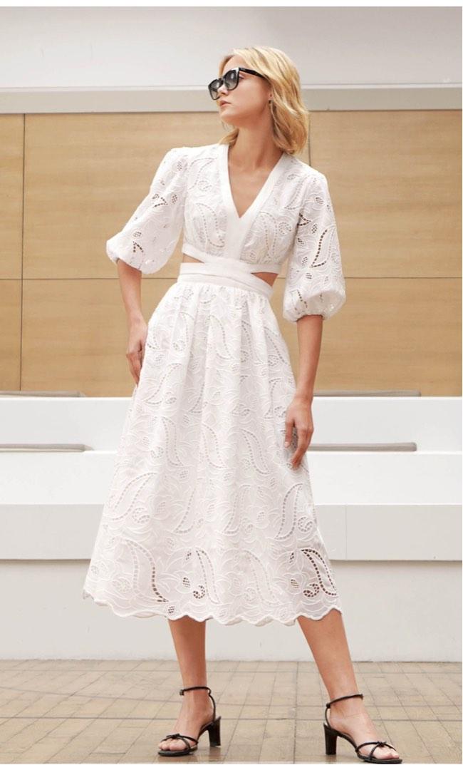 saturday club dress Contrast Trim Shoulder Button Sleeveless Dress