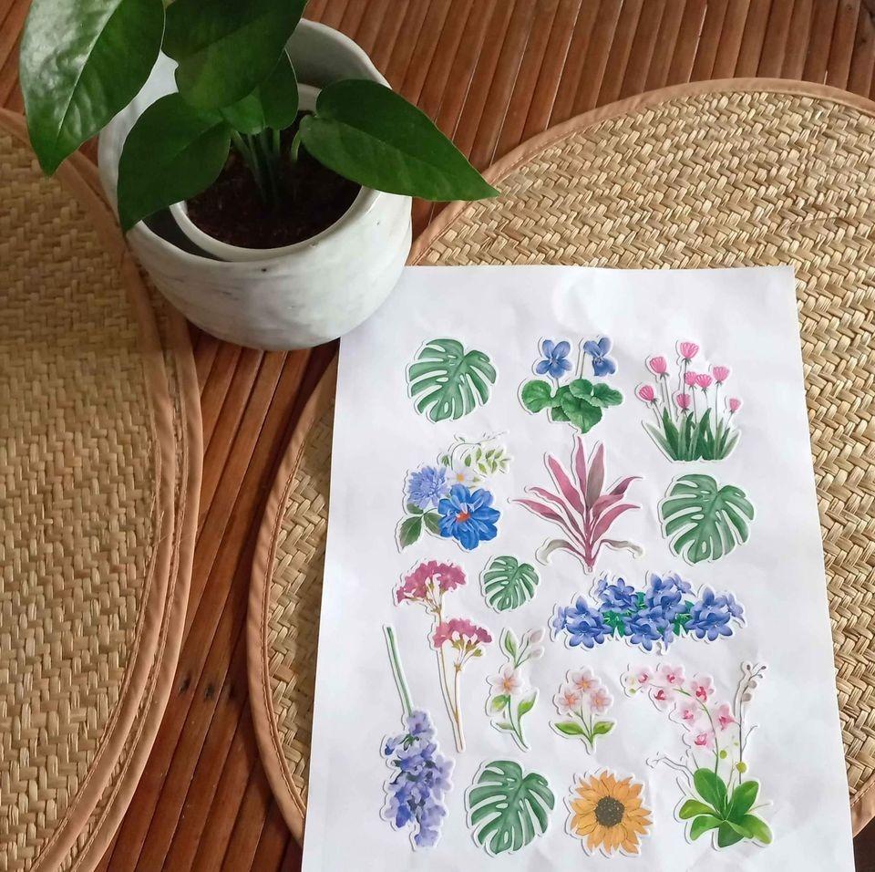 Botanical sticker pack A4 size kiss cut matte printed vinyl sticker ...