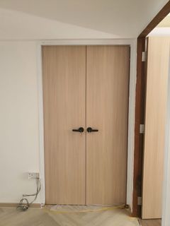 Brand new HDB a bedroom door , main door , fire rated door , condo door , landed door , office door , BTO door , sliding door , French door , bi fold door , classic door , nyatoh door , solid timber door