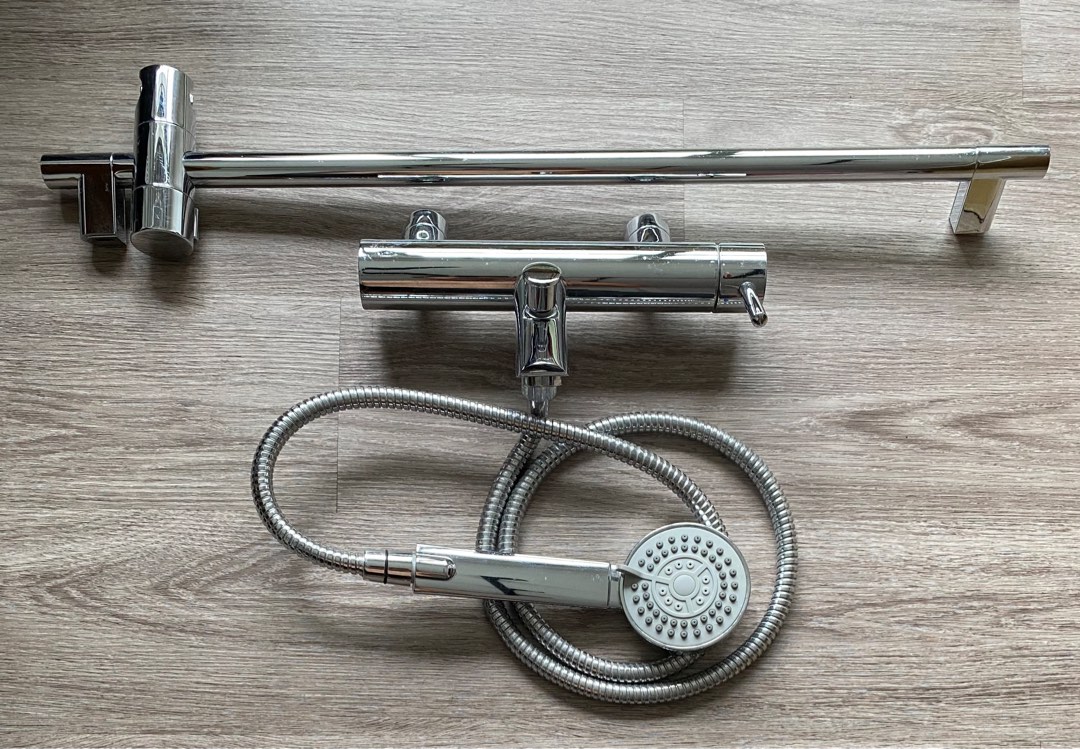 BTO chrome shower head set mixer tap, Furniture & Home Living, Bathroom
