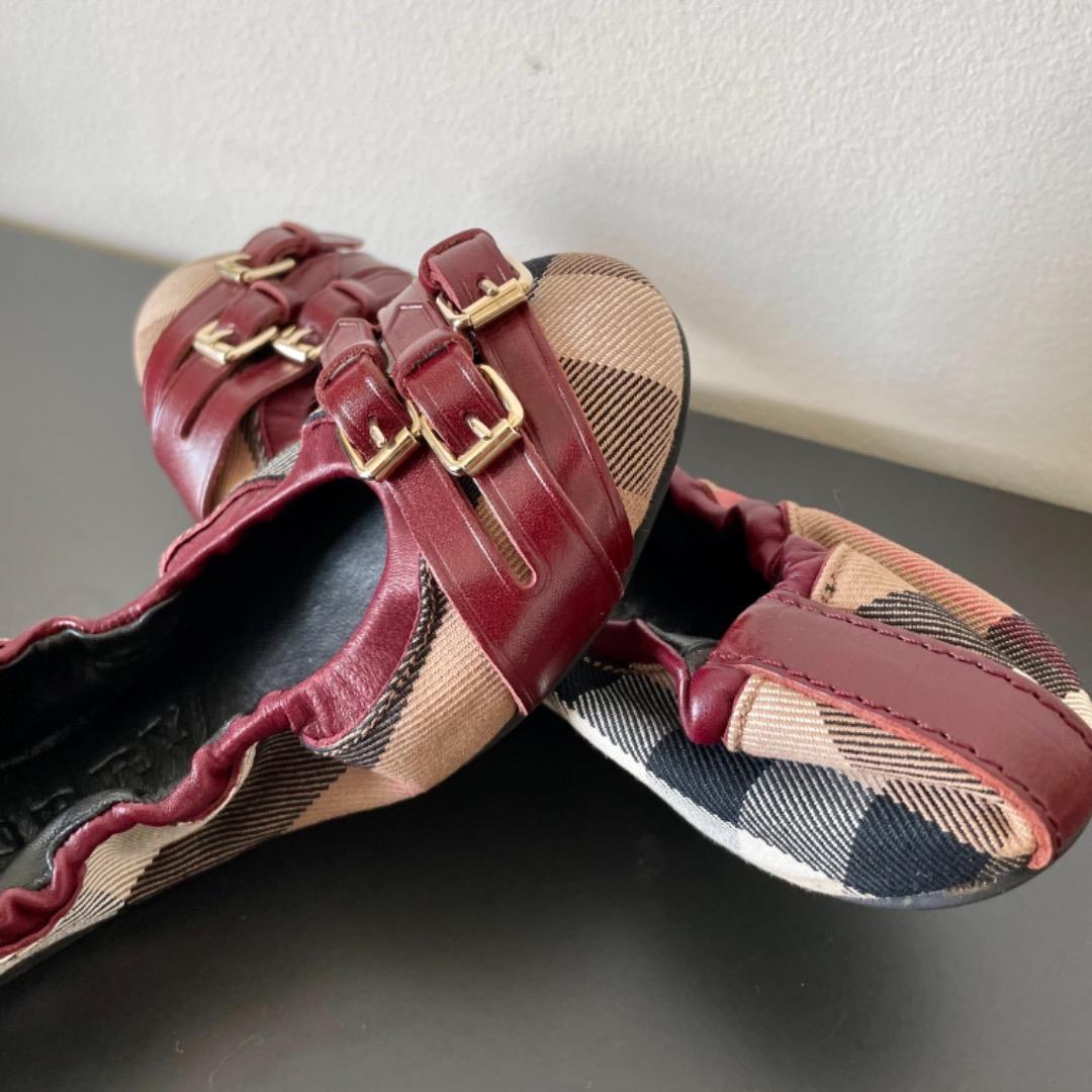 Burberry Bridle Housecheck Falcony Ballerina Flats