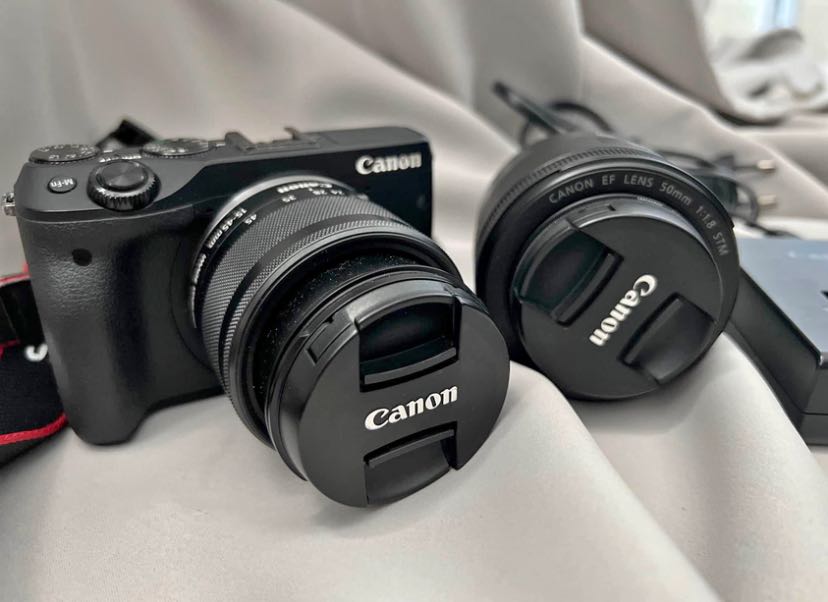 Canon Eos M3 with 2 lens, Photography, Cameras on Carousell