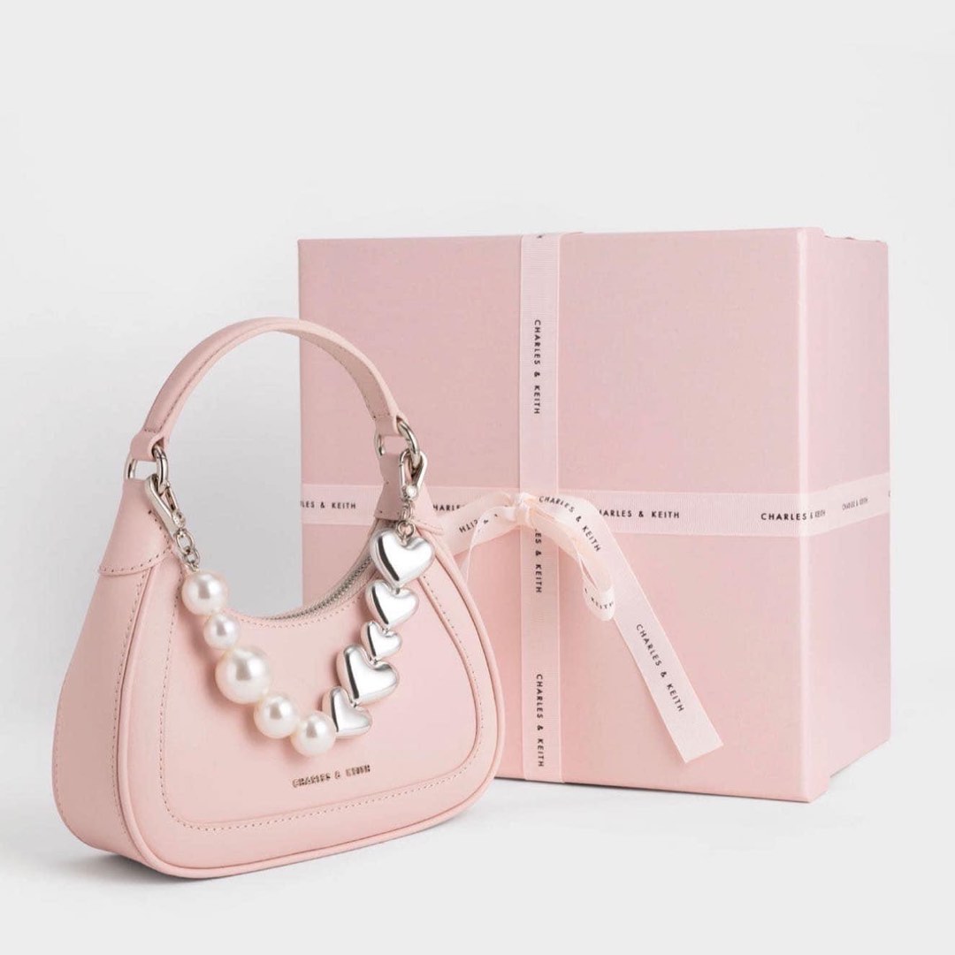 Charles & Keith Mini Hobo Bag Pink, Luxury, Bags & Wallets on Carousell