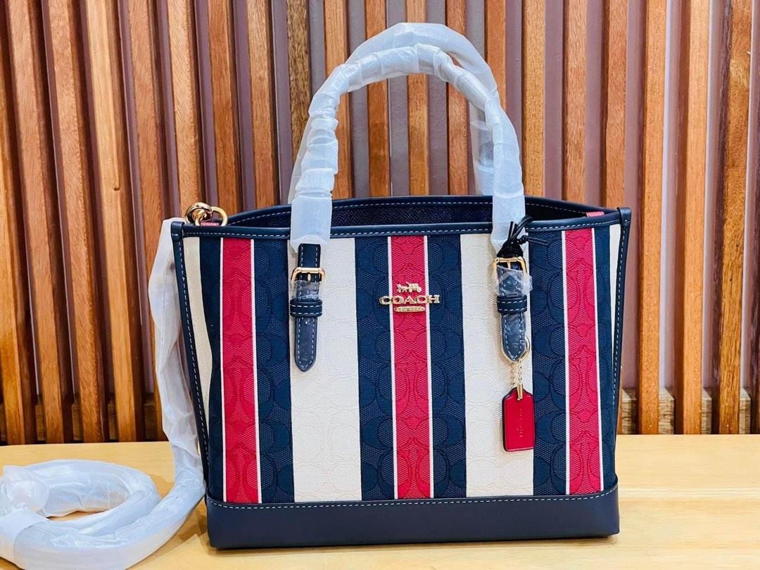 Coach purse with red stripe on sale