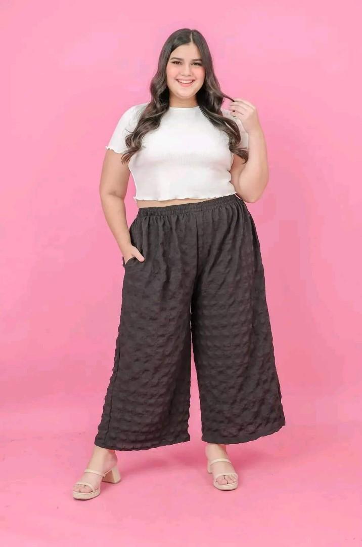 COLEEN PLUS SIZE WIDE LEG PANTS WITH SIDE POCKET (Category: Other Bottoms) located in Cainta. Submitted by agirlnamedkatkatII (Listing ID 1180513833, Image 1). Description: COLEEN PLUS SIZE WIDE LEG PANTS WITH POCKET P340.00 FABRIC: BUBBLE LATTICE FREESIZE CAN FIT FROM XL-2XL NOTE: PLEASE PROVIDE 2ND AND 3RD COLOR OPTION.