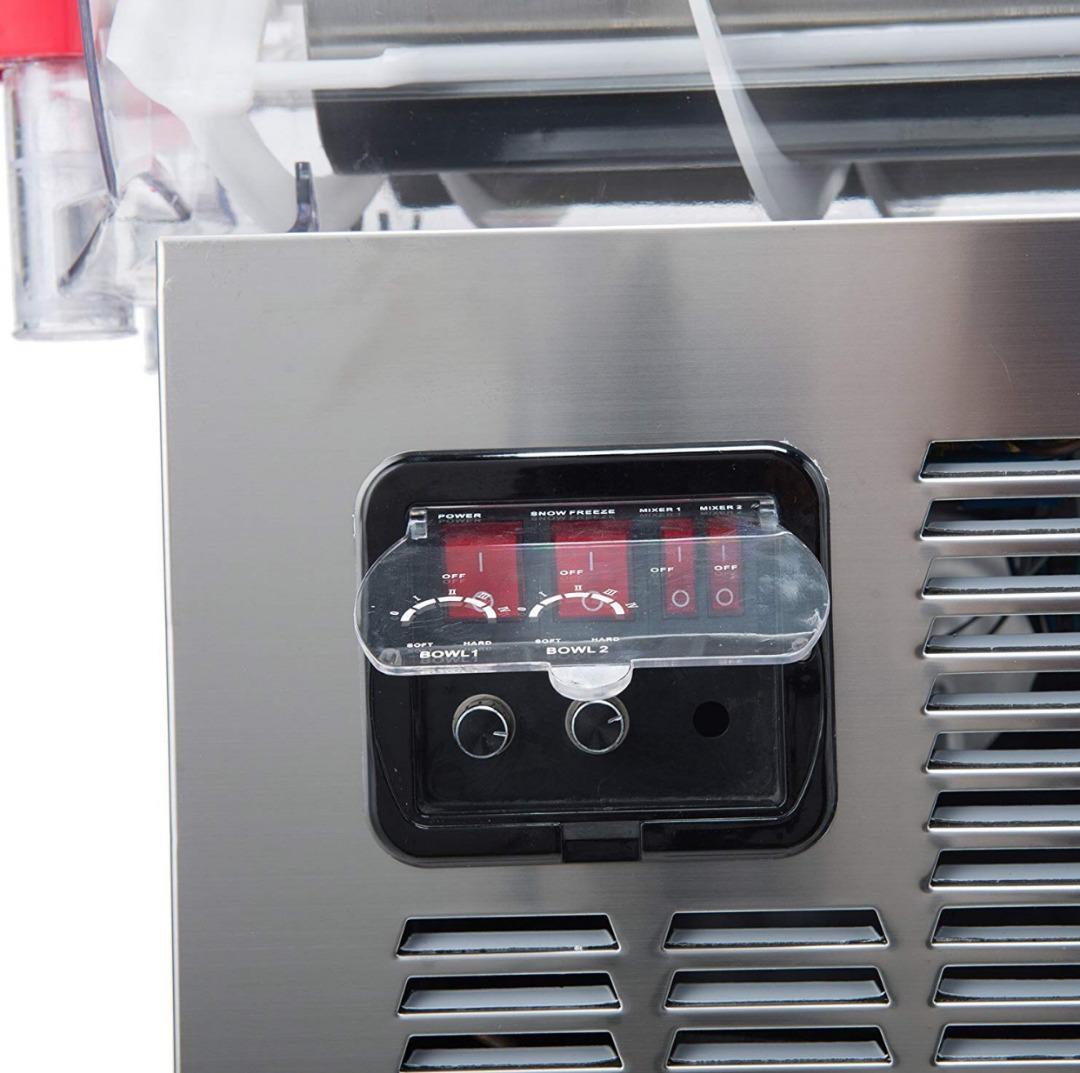 Commercial Slush Machine 2tank (Category: Other Kitchen Appliances) located in Manila. Submitted by makinaryageneral.merchandise (Listing ID 1180586457, Image 3). Description: 1. Food Grade Transparent Material 2. 304 stainless steel 3. 360-degree Stirrer 4. Smart Touch button 5. Easy to use 15L x 2 tanks Power:400w Voltage:220 - 240v Temperature:0.2 - 0.3 °c Dimension:42x56x77cm Net Weight: 53kg .