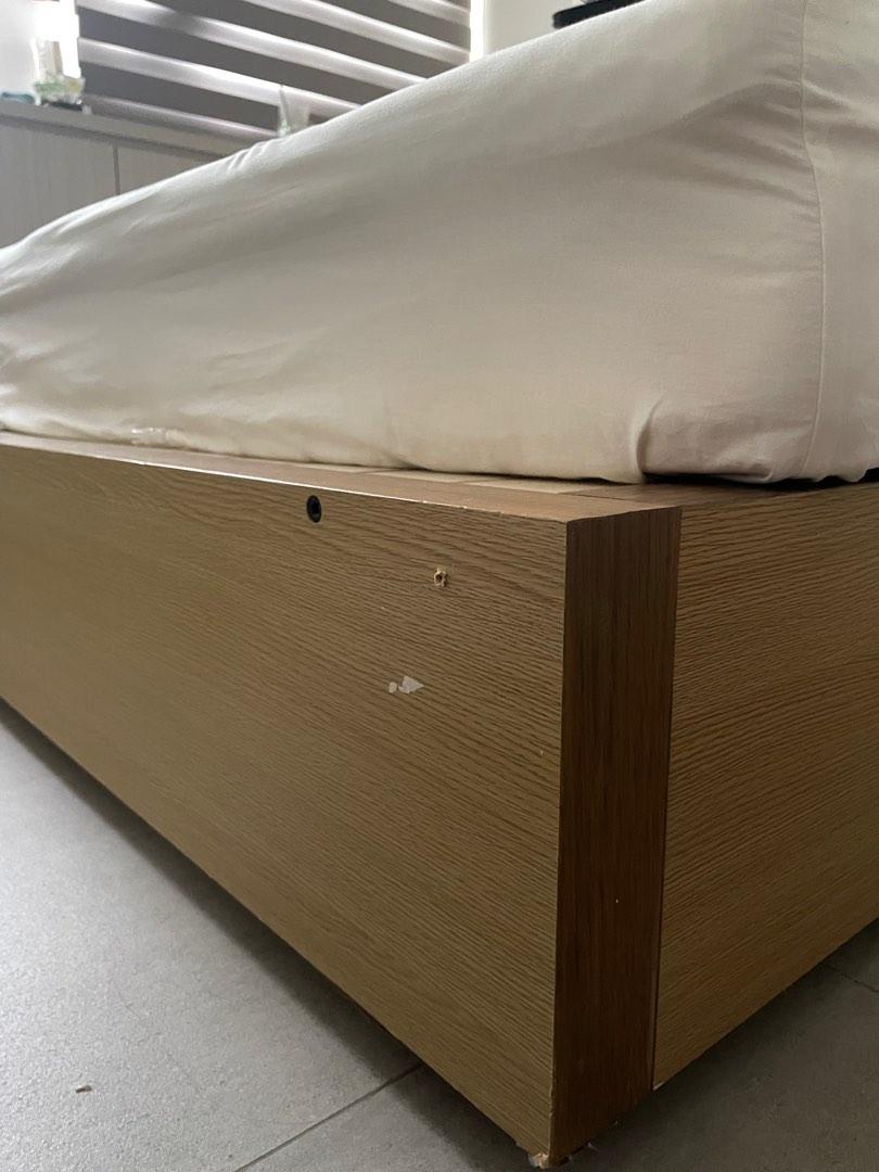 [Discontinued Edition] MUJI Storage Bed Frame - Oak - Single, Furniture ...