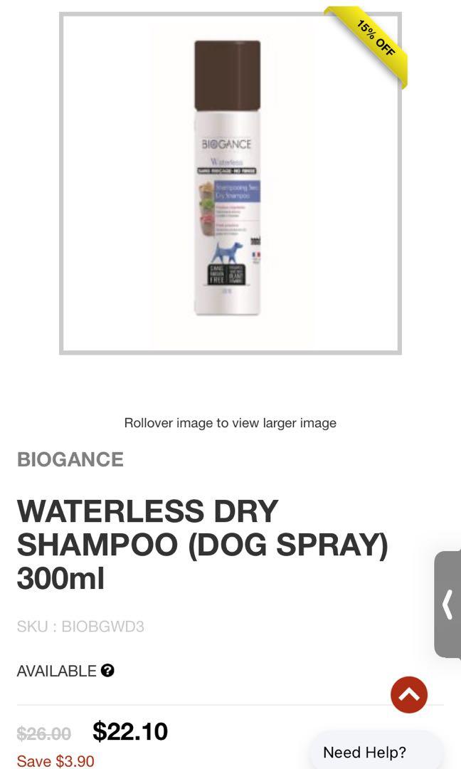 Dog dry shampoo, Pet Supplies, Health & Grooming on Carousell