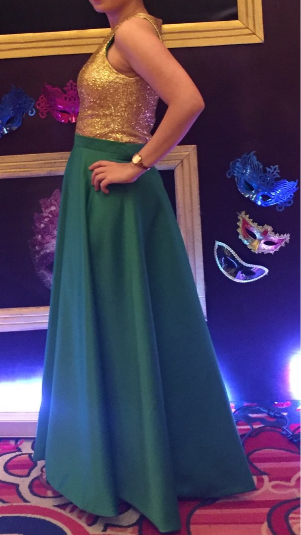 Emerald green gown, Women's Fashion, Dresses & Sets, Evening dresses
