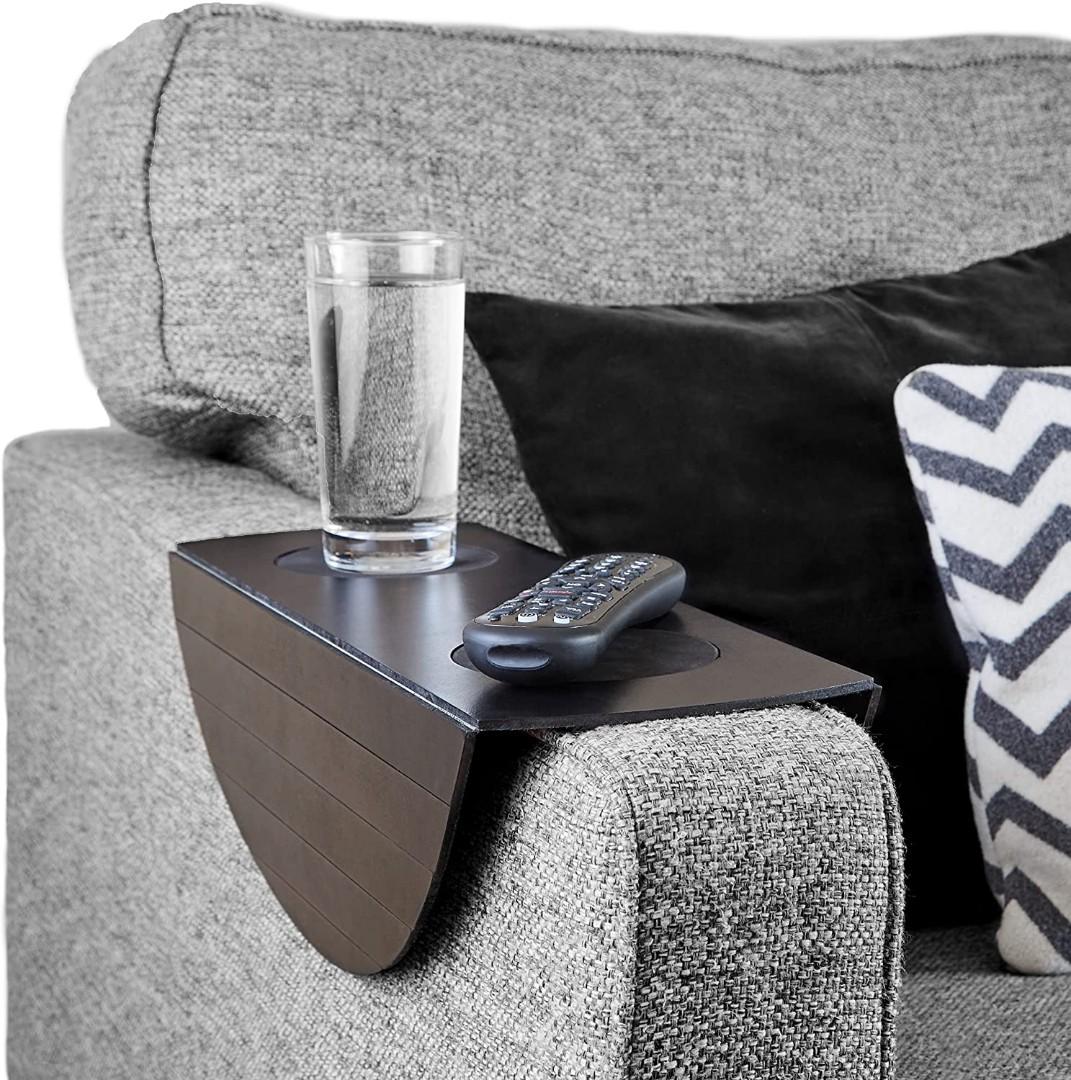 Couch Arm Tray Sofa Tray Multi-Functional Bamboo Sofa Arm Clip