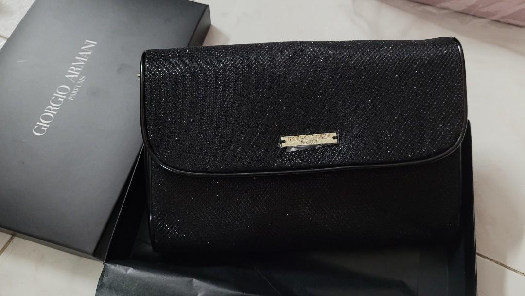 Giorgio Armani black clutch bag Women s Fashion Bags Wallets