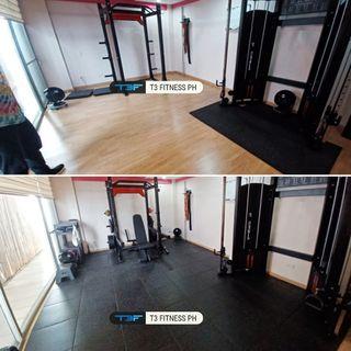 Heavy Duty Fitness Gym Flooring Rubber Mat Tiles for Commercial and Residential Gyms High Density