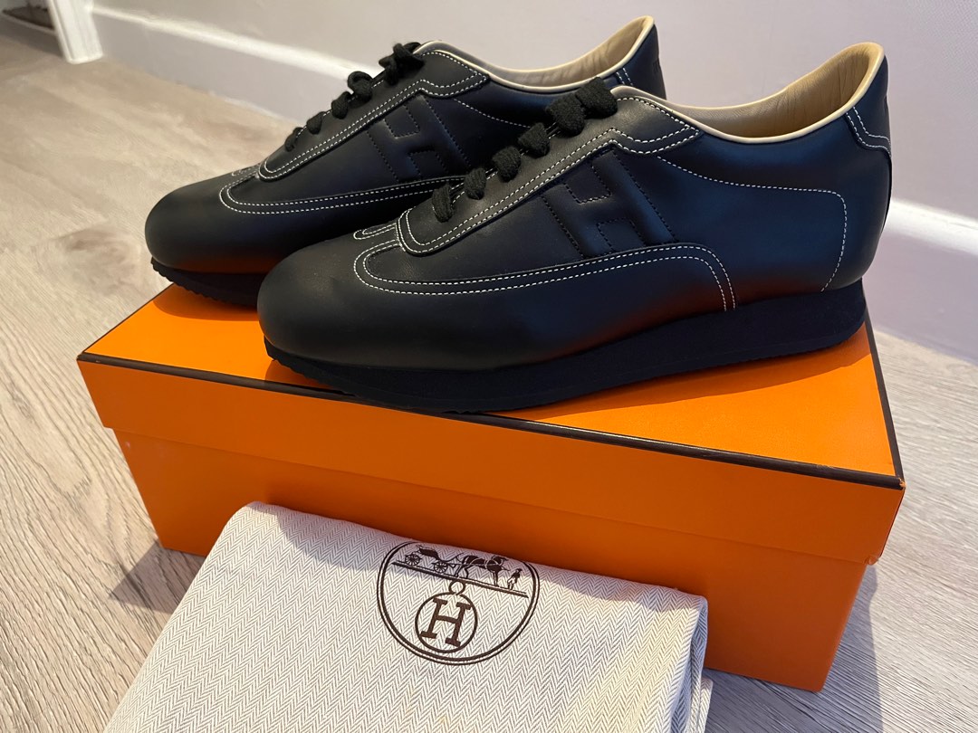 Hermes sneaker turbo leather shoe size 41.5, 名牌, 鞋及波鞋- Carousell
