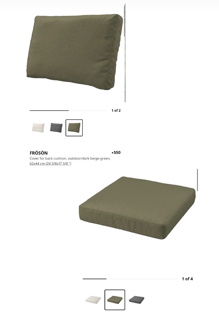 Ikea Froson Outdoor Cushion Covers (Back & Seat), Furniture & Home