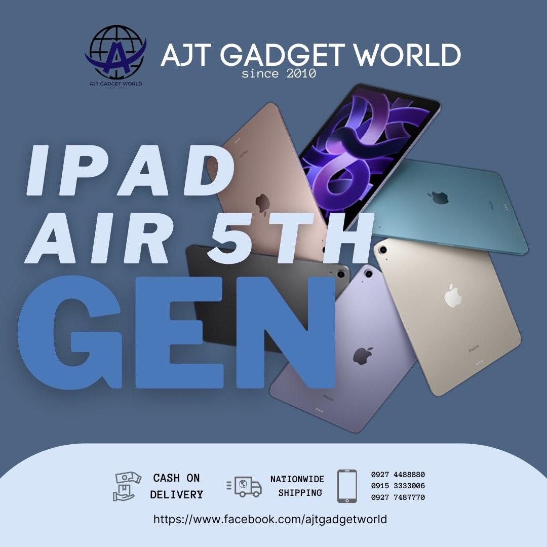 iPad Air 5 (Category: iPad) located in San Juan City. Submitted by ajtswisswatches (Listing ID 1180624281, Image 1). Description: iPad iPad Air 5 wifi 64gb 31,900 256gb 41,000 ============== Magic keyboard m1 11” 14,500 12.9” 17,500 Pen 2 6,700 Pen 1 5,400 NOTE: All units are:👈👈 - ✅100% original authentic (legit) - ✅100% brand new Factory sealed - ✅standard factory package - ✅never activate, never open - ✅1 year warranty We accept credit card f