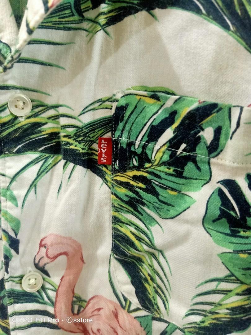 Levi's Flamingo Leaf Cubano Hawaiian Shirt, Men's Fashion, Tops & Sets,  Tshirts & Polo Shirts on Carousell