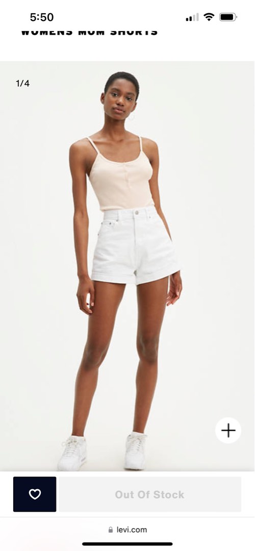 Levi white denim shorts outlet