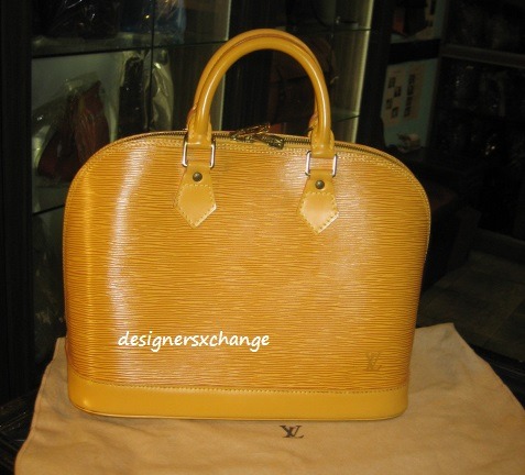 Louis Vuitton Yellow Epi Leather Alma Model M52149, Luxury, Bags & Wallets  on Carousell