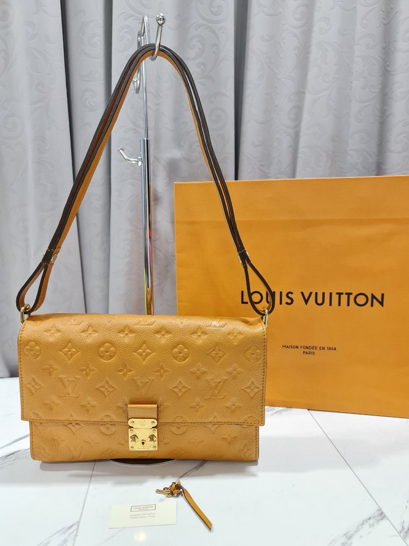LV Louis Vuitton Fascinante Monogram Empreinte Safran Sunflower Yellow  Crossbody Shoulder Bag