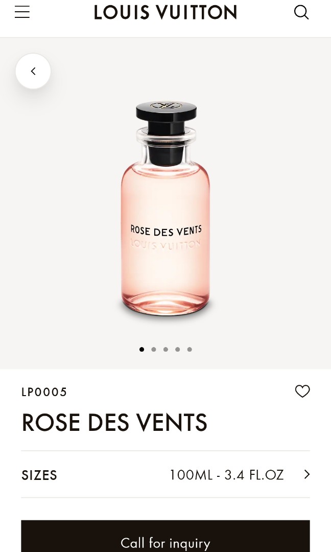 Louis Vuitton Rose des Vents Eau de Parfum 3.4 oz Spray.