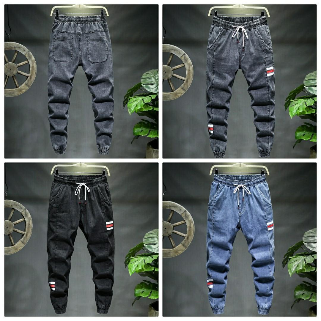 Mens jogging pants with elastic ankles cheap