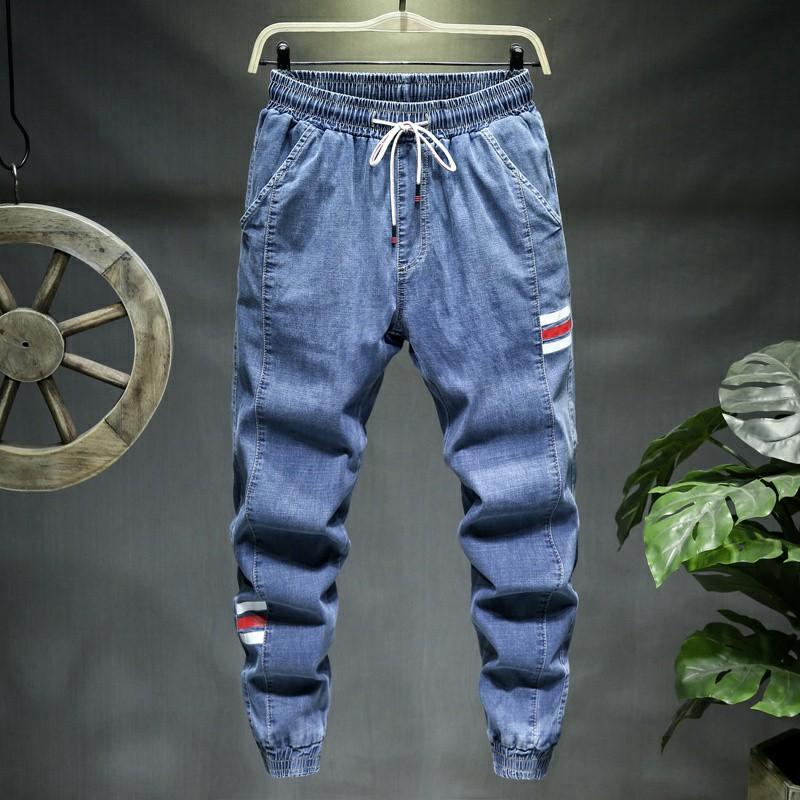 M-10XL men plus size jogger elastic waist ankle long pants, Men's Fashion,  Bottoms, Jeans on Carousell
