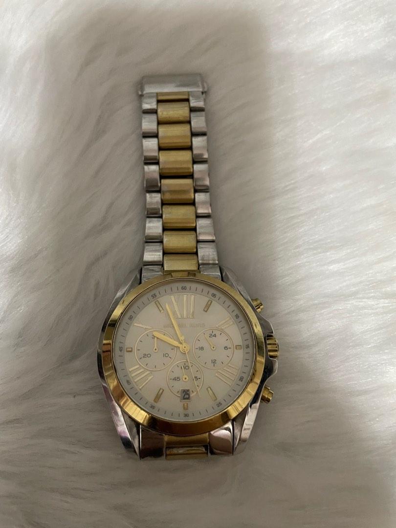 Michael Kors Womens Ritz Crystal Chronograph Date Bracelet Strap Watch  SilverGold MK6474 at John Lewis  Partners