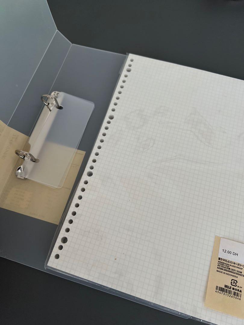 Muji Binder (Authentic) with refill paper, Hobbies & Toys, Stationary